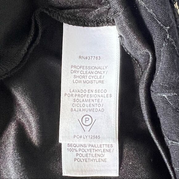 LAUNDRY BY SHELLI SEGAL Black Gold Sequined Sleeveless Sheath Dress Size M - Picture 7 of 7